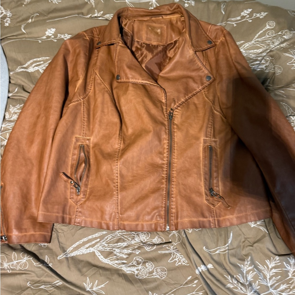 Max Studio Brown Leather Jacket - image 1